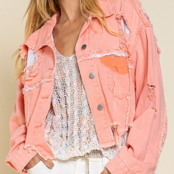 LOVE - Jean Jacket in Papaya - gorgeous and fun. - Picture 4 of 8